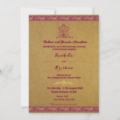 Indian wedding Ganesha luxury hindu invitation Kaart (Achterkant)
