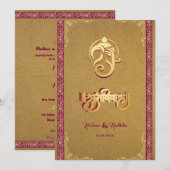 Indian wedding Ganesha luxury hindu invitation Kaart (Voorkant / Achterkant)