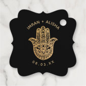 Indian Wedding Gold hamsa Henna Enveloppe Seal Fav Bedankjes Labels (Achterkant)
