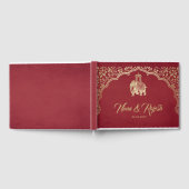 Indian Wedding Guest Book met Ganesha, Rood, Goud Gastenboek (Volledig)