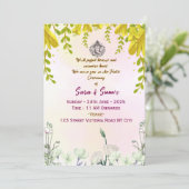 Indian Wedding Haldi Ceremony Invitations  Kaart (Staand voorkant)