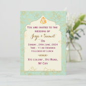 Indian Wedding Invitation Kaart (Staand voorkant)