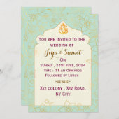 Indian Wedding Invitation Kaart (Voorkant / Achterkant)