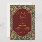 Indian Wedding Invitation (Mughal Version) Kaart (Voorkant)