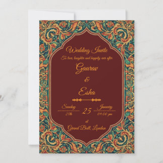 Indian Wedding Invitation (Mughal Version) Kaart