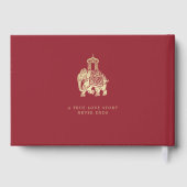 Indian Wedding Invitation, Red, Gold, Ganesha Gastenboek (Achterkant)