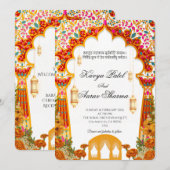 Indian Wedding Invitations for USA Kaart (Voorkant / Achterkant)