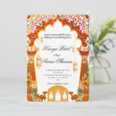 Indian Wedding Invitations for USA Kaart (Staand voorkant)