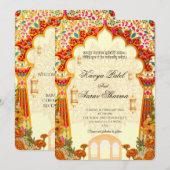 Indian Wedding Invitations for USA Kaart (Voorkant / Achterkant)