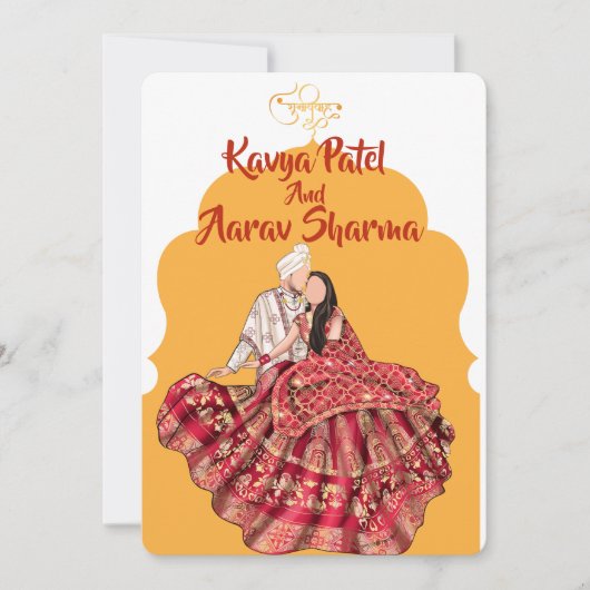 Indian Wedding Invitations for USA Kaart (Voorkant)