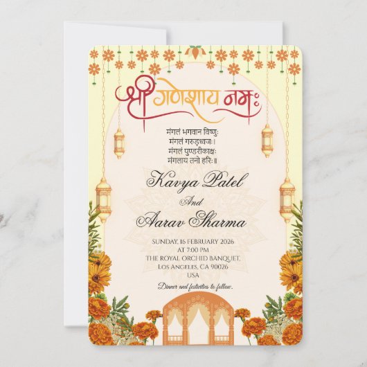 Indian Wedding Invitations for USA Kaart (Voorkant)