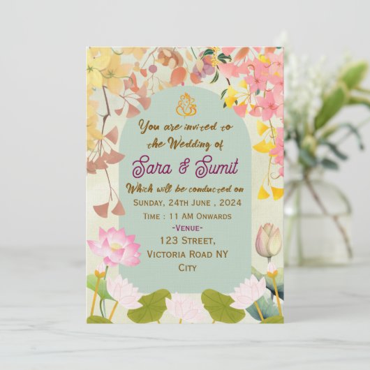 Indian Wedding Invitations  Kaart (Staand voorkant)