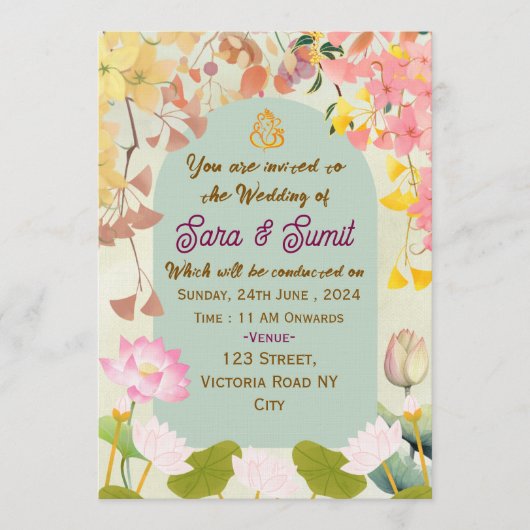 Indian Wedding Invitations  Kaart (Voorkant)