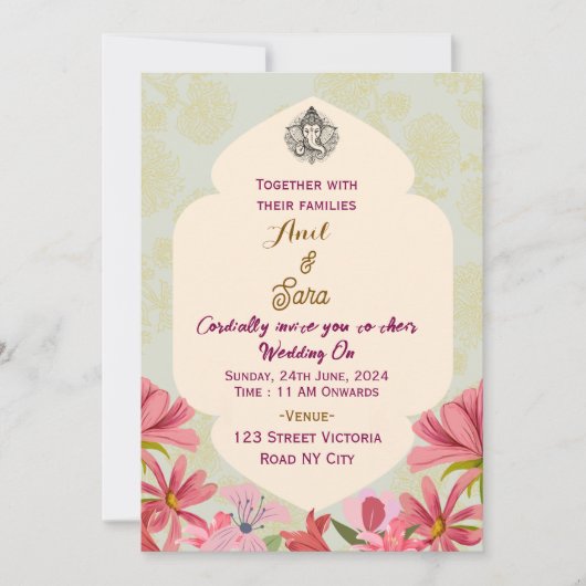 Indian Wedding Invitations  Kaart (Voorkant)