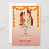 INDIAN WEDDING INVITE BOLLYWOOD KAART (Voorkant / Achterkant)