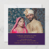 Indian Wedding Mandap Ganesha Gold Script Photo Kaart (Achterkant)