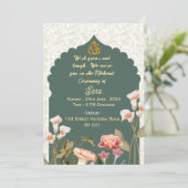 Indian Wedding Mehendi Ceremony Invitations Kaart (Staand voorkant)