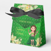 Indian wedding Mehndi green cartoon favor Bedankdoosjes (Voorkant Zijde)