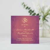 Indian Wedding, OM, red de date Hindu Wedding Save The Date (Staand voorkant)