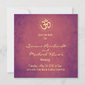 Indian Wedding, OM, red de date Hindu Wedding Save The Date (Voorkant)