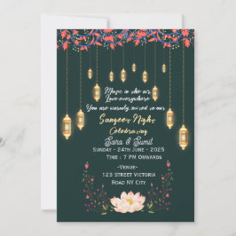 Indian Wedding Sangeet Night Ceremony Invitations  Kaart