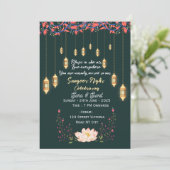 Indian Wedding Sangeet Night Ceremony Invitations  Kaart (Staand voorkant)