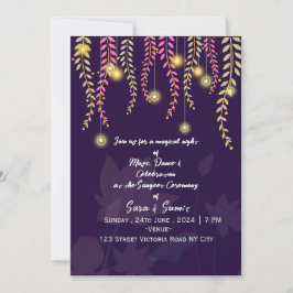 Indian Wedding Sangeet Night Ceremony Invitations  Kaart