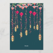 Indian Wedding Sangeet Night Invitations  Kaart (Achterkant)