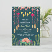 Indian Wedding Sangeet Night Invitations  Kaart (Staand voorkant)