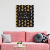 Indian Wedding Save the date Gold hamsa Henna Canvas Afdruk (Insitu (Woonkamer))