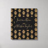 Indian Wedding Save the date Gold hamsa Henna Canvas Afdruk (Voorkant)