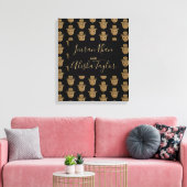 Indian Wedding Save the date Gold hamsa Henna Canvas Afdruk (Insitu (Woonkamer))