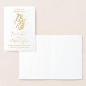 Indian Wedding Save the date Gold hamsa Henna Folie Kaarten (Display)