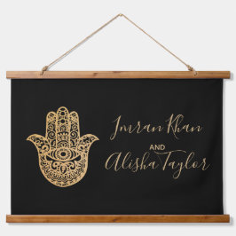 Indian Wedding Save the date Gold hamsa Henna Hangend Wandkleed