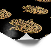 Indian Wedding Save the date Gold hamsa Henna Perfect Poster (Hoek)