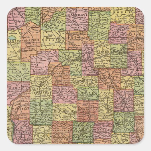 Indiana 10 vierkante sticker (Voorkant)
