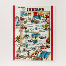 Indiana 16x20 Kaart Puzzel