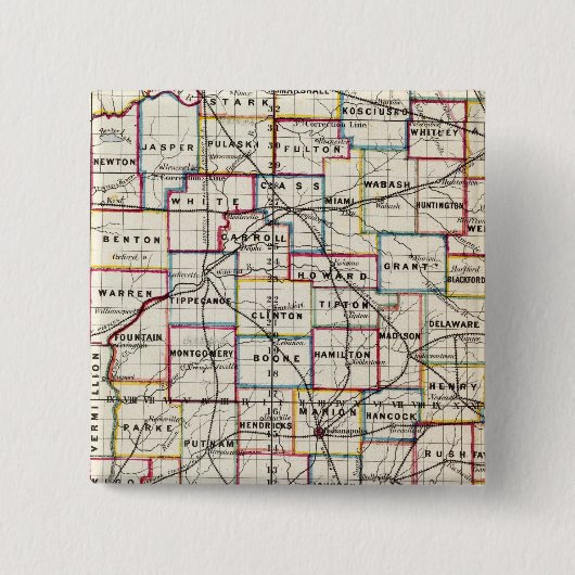 Indiana 2 vierkante button 5,1 cm (Voorkant)