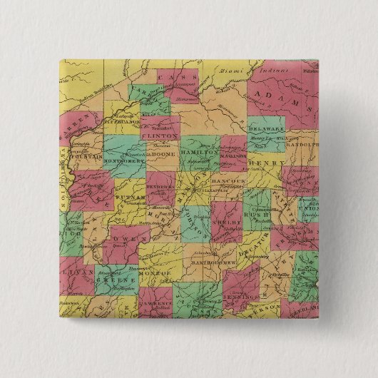 Indiana 6 vierkante button 5,1 cm (Voorkant)