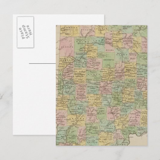 Indiana 7 briefkaart (Voorkant / Achterkant)