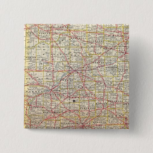 Indiana 7 vierkante button 5,1 cm (Voorkant)