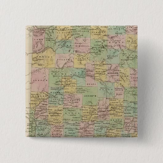 Indiana 7 vierkante button 5,1 cm (Voorkant)