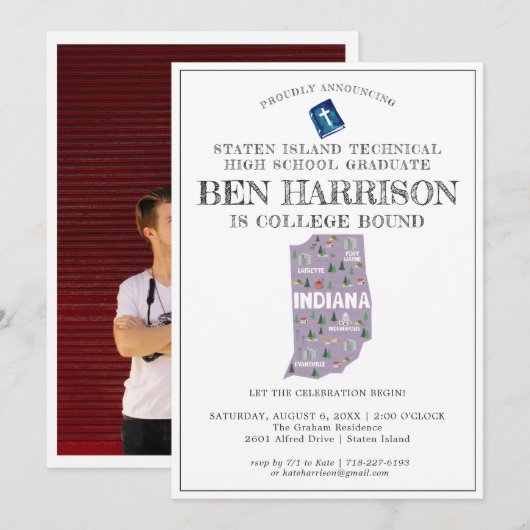 Indiana | Afstudeergroep in het kader van het coll Kaart (Voorkant / Achterkant)