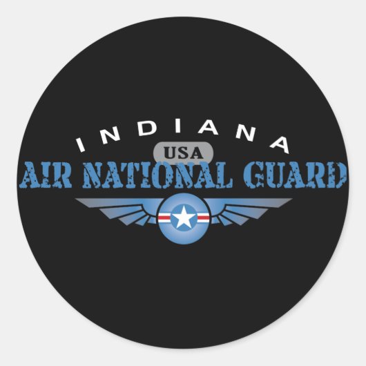 Indiana Air National Guard Ronde Sticker (Voorkant)