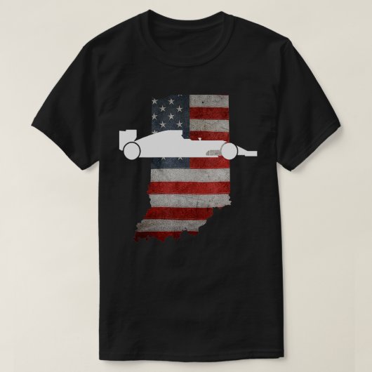 Indiana Amerikaanse vlaggenstaat met ras T-shirt (Design voorkant)