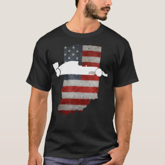 Indiana Amerikaanse vlaggenstaat met ras T-shirt