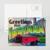 Indiana ansichtkaart briefkaart (Voorkant / Achterkant)