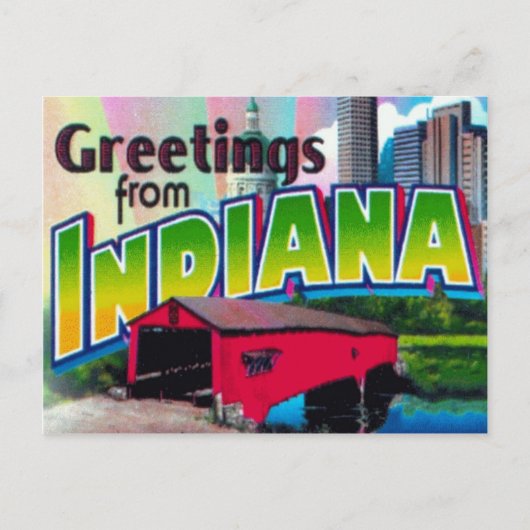 Indiana ansichtkaart briefkaart (Voorkant)