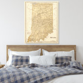 Indiana Atlas Map Canvas Afdruk (Insitu (Slaapkamer))