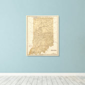 Indiana Atlas Map Canvas Afdruk (Insitu (Houten vloer))